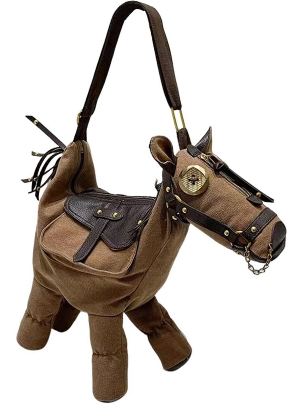 Unique Horse-Shaped Crossbody Bag for Men & Women, Adjustable Strap